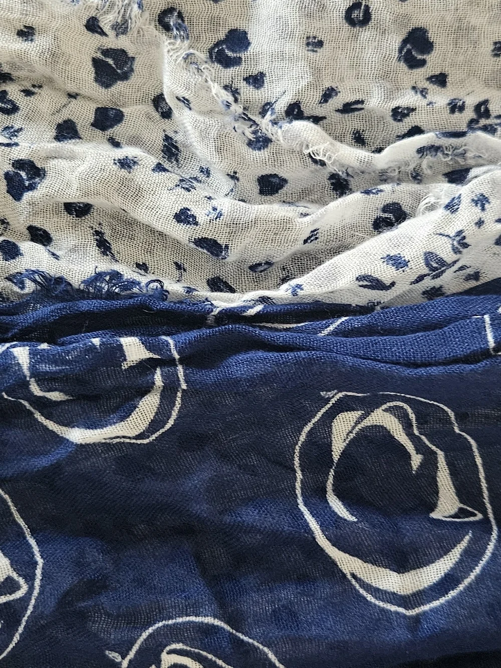Zoozatz Penn State Floral Infinity Scarf Dual Print Nittany Lion Logo NCAA
